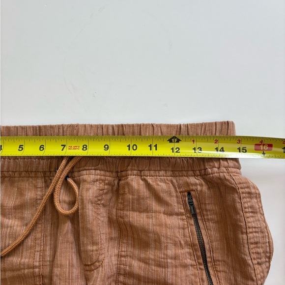 Athleta Cabo Linen Textured Wide Leg Pants Size 4 Sienna Brown - Picture 7 of 12